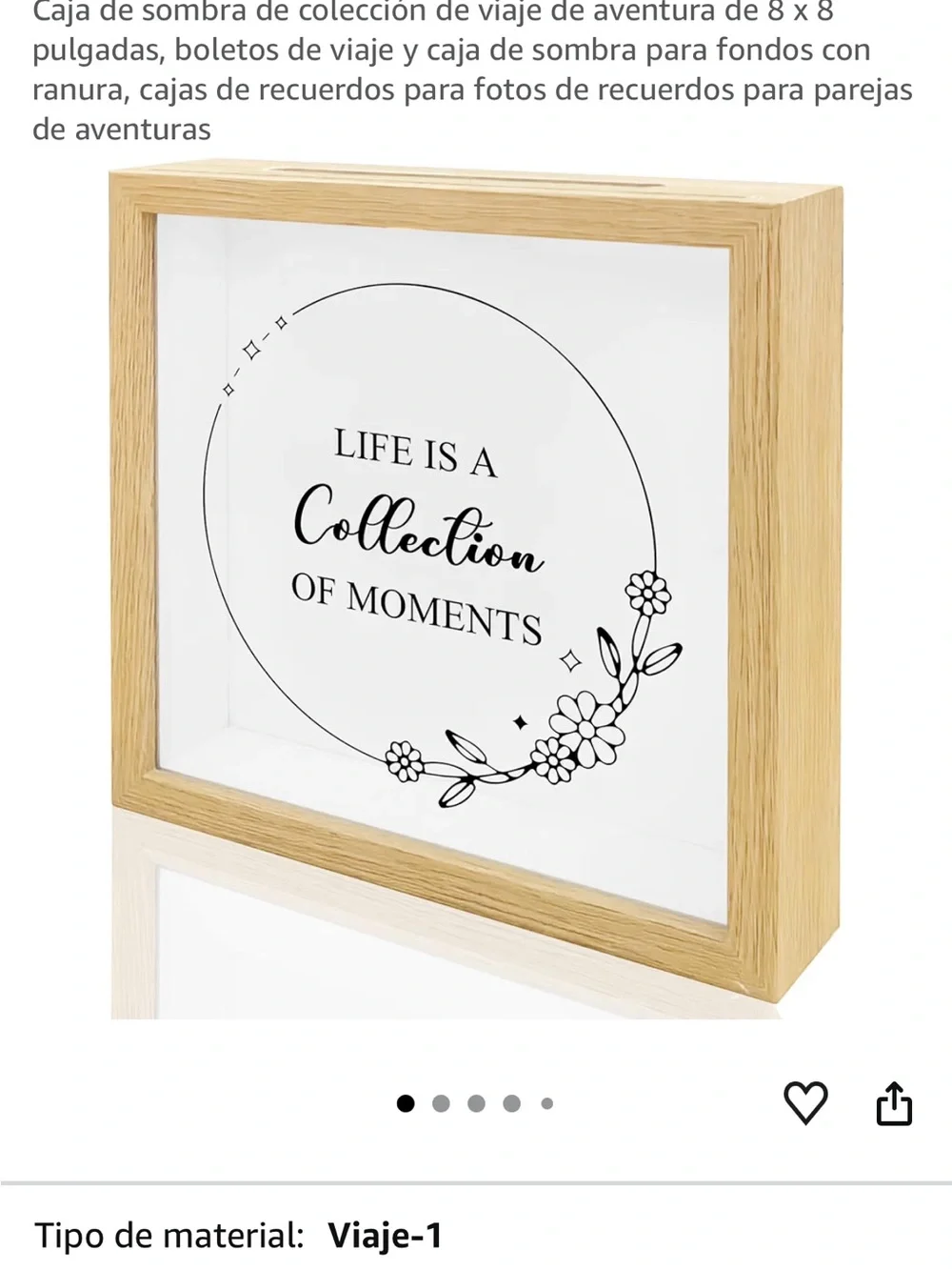 Amazon Natural Wood Picture Frame with Floral Script Accents